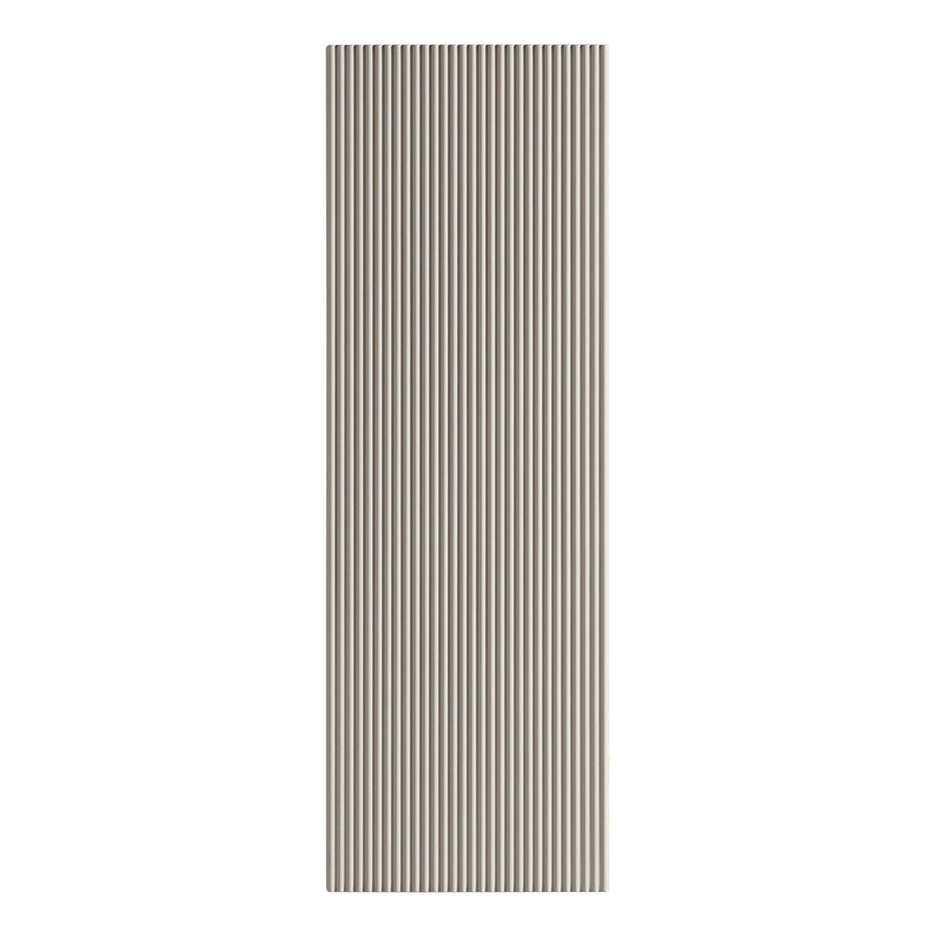 Polished metallic bathroom radiator with vertical ribbed design, ideal for modern baths, providing efficient heating and stylish decor. Perfect for contemporary bathroom spaces.