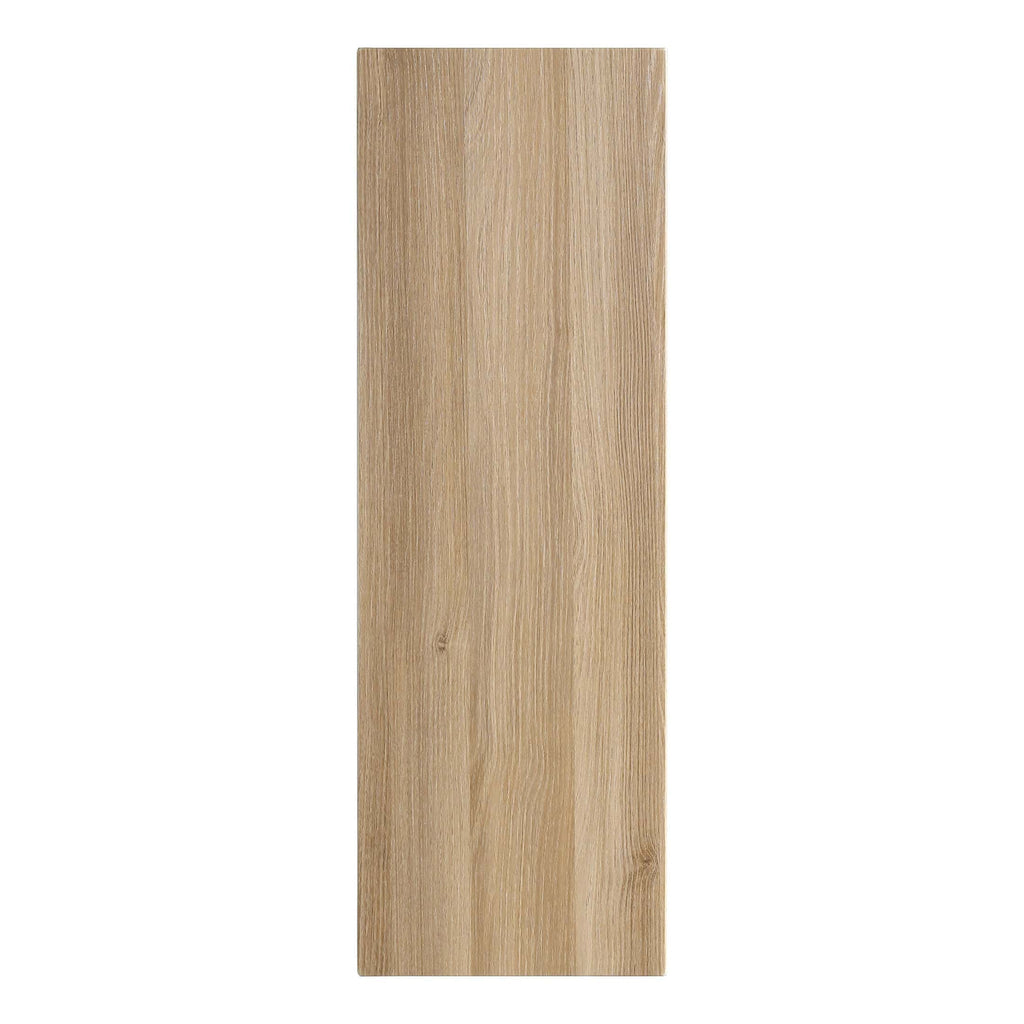 Wood effect bathroom cupboard door in light oak finish, ideal for modern bathroom storage solutions, enhancing your bathroom decor with natural wood aesthetics.