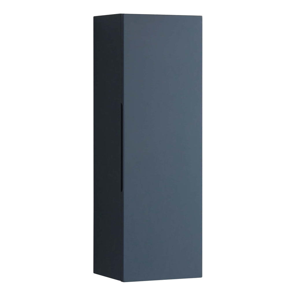 Sleek navy blue bathroom cabinet with modern design, ample storage space, ideal for organising bathroom essentials. Perfect for contemporary bathroom interiors and enhancing space aesthetics.