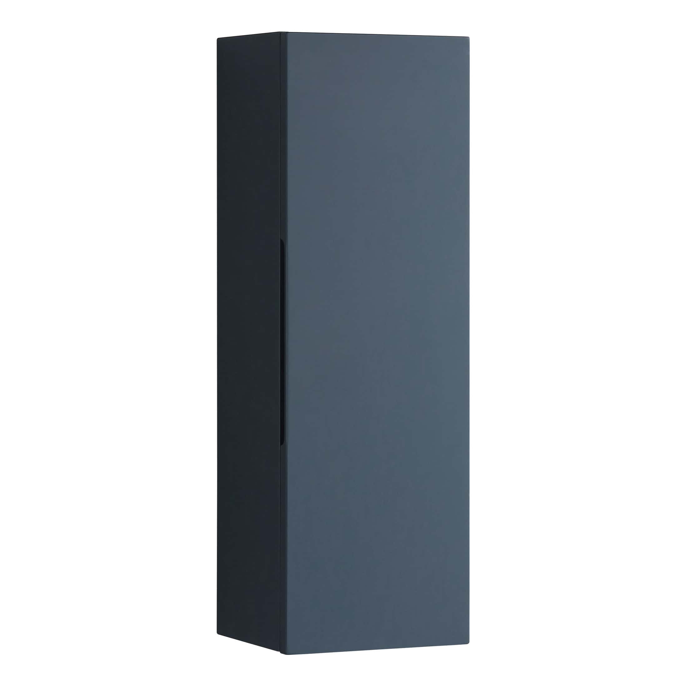 Sleek navy blue bathroom cabinet with modern design, ample storage space, ideal for organising bathroom essentials. Perfect for contemporary bathroom interiors and enhancing space aesthetics.
