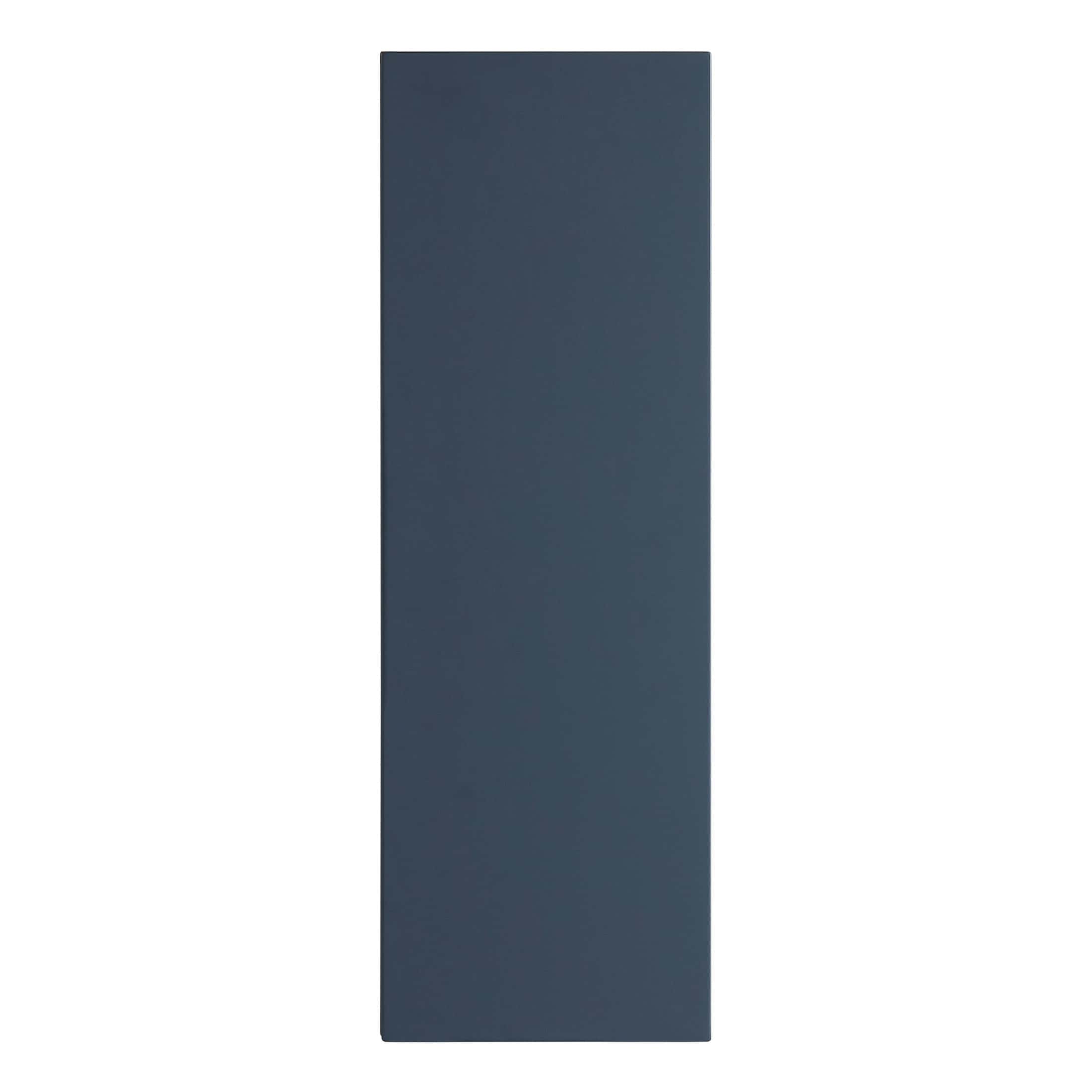 Sleek navy blue bathroom cabinet with modern minimalist design, perfect for stylish bathroom storage solutions. Durable finish ideal for contemporary bathroom decor.