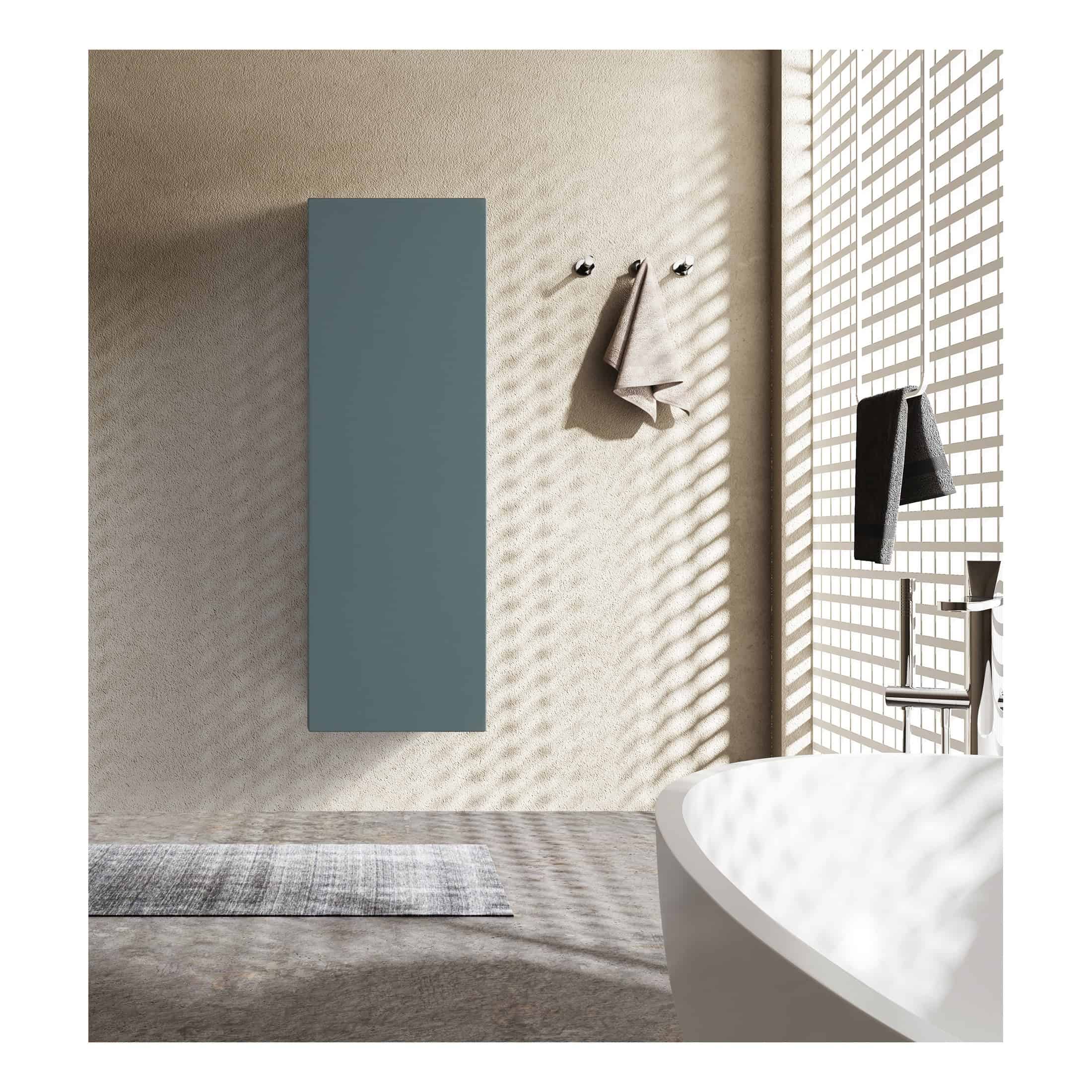 Modern bathroom interior with minimalist design, soft beige wall, hanging towels, and stylish fixtures, perfect for contemporary bubly bathrooms.
