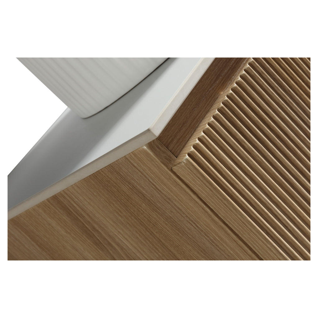 Tailored Flauto 1 Drawer Wall Hung Vanity With Sintered Stone Countertop - 610mm Wide - Country Oak - view 4