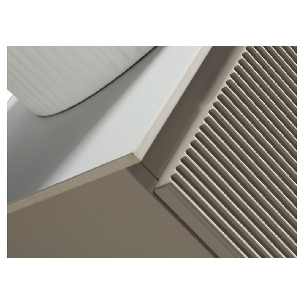 Tailored Flauto 1 Drawer Wall Hung Vanity With Sintered Stone Countertop - 610mm Wide - Soft Coffee - view 4