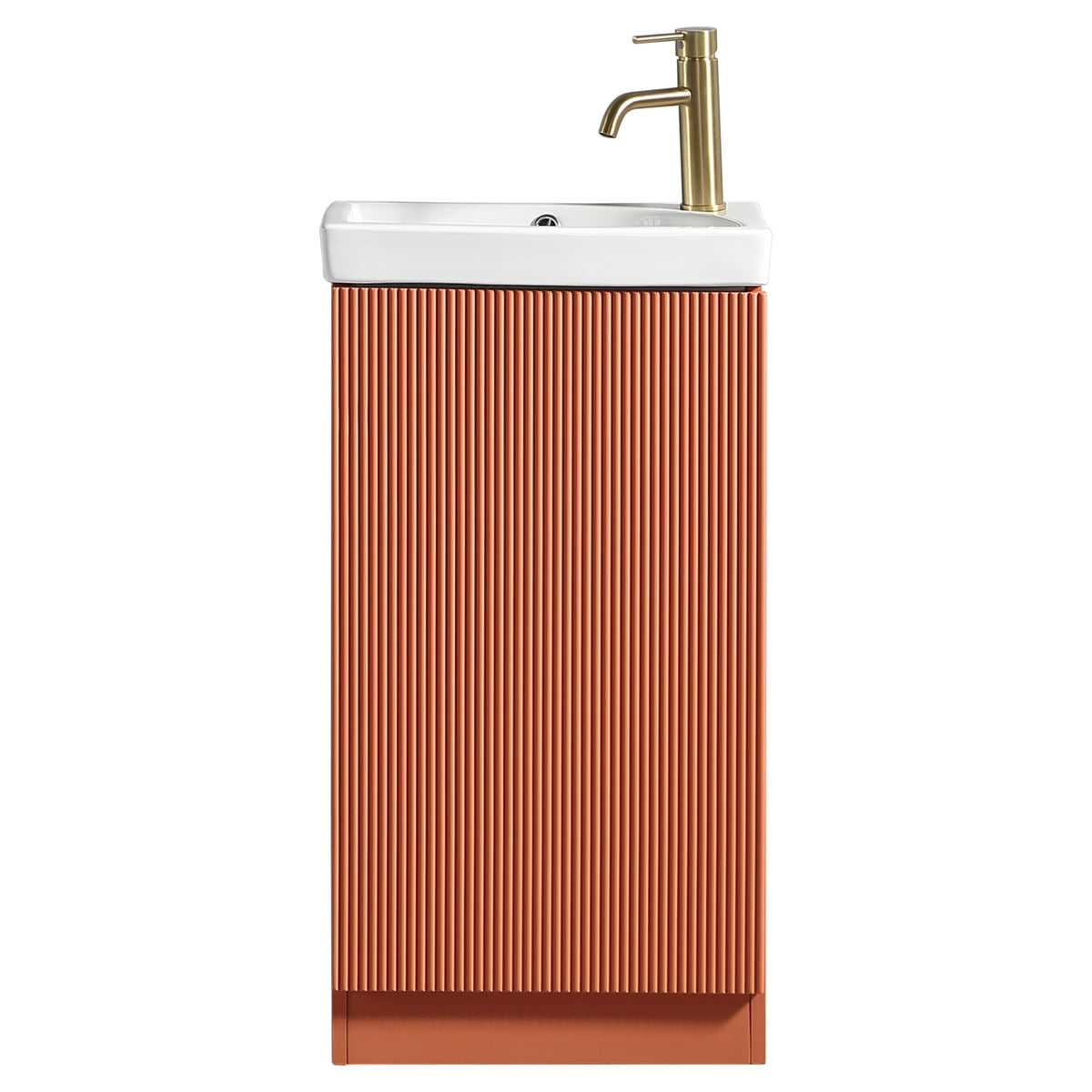 Tailored Flauto Mini 450mm Floor Standing Cloakroom Vanity & Basin, Bruciata Orange - view 1