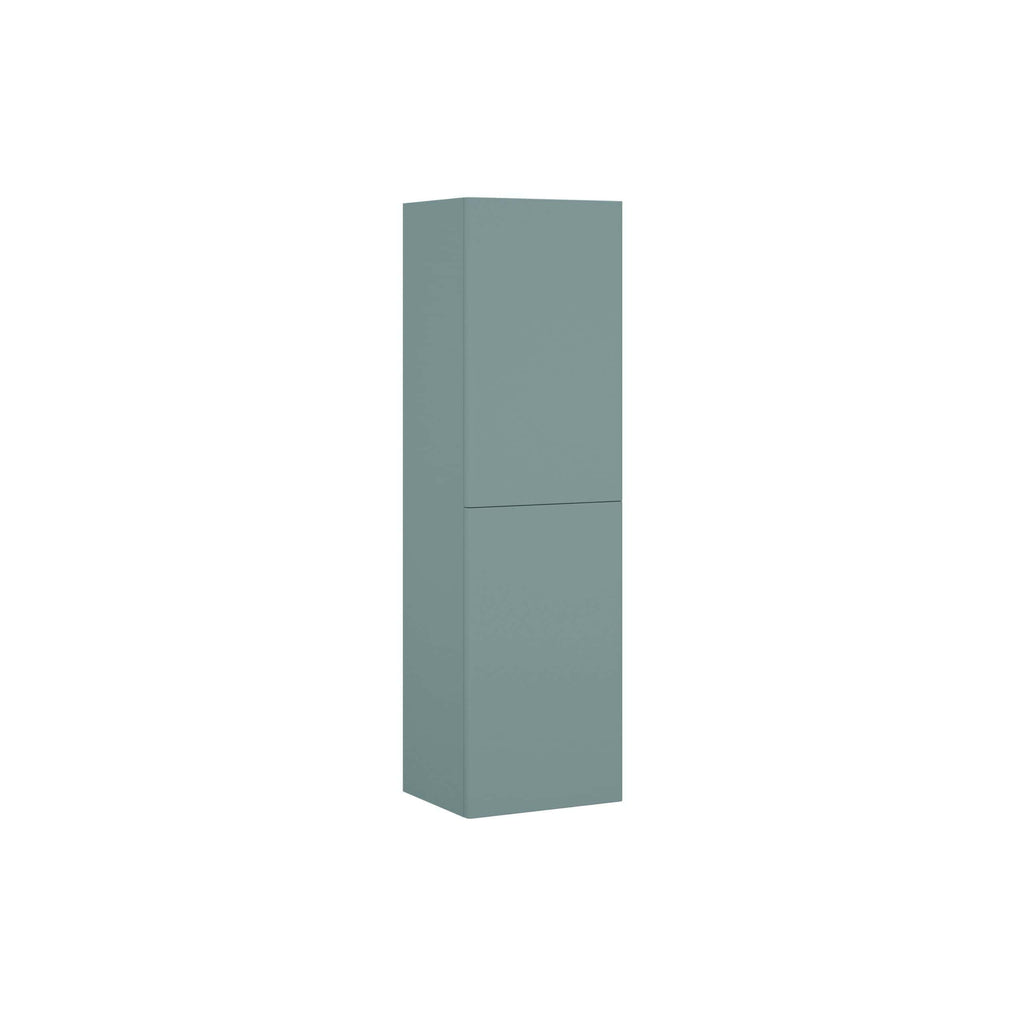 Sleek, modern bathroom storage cabinet in soft grey, designed for organised bathroom essentials, with a minimalist aesthetic to complement contemporary bathroom designs.