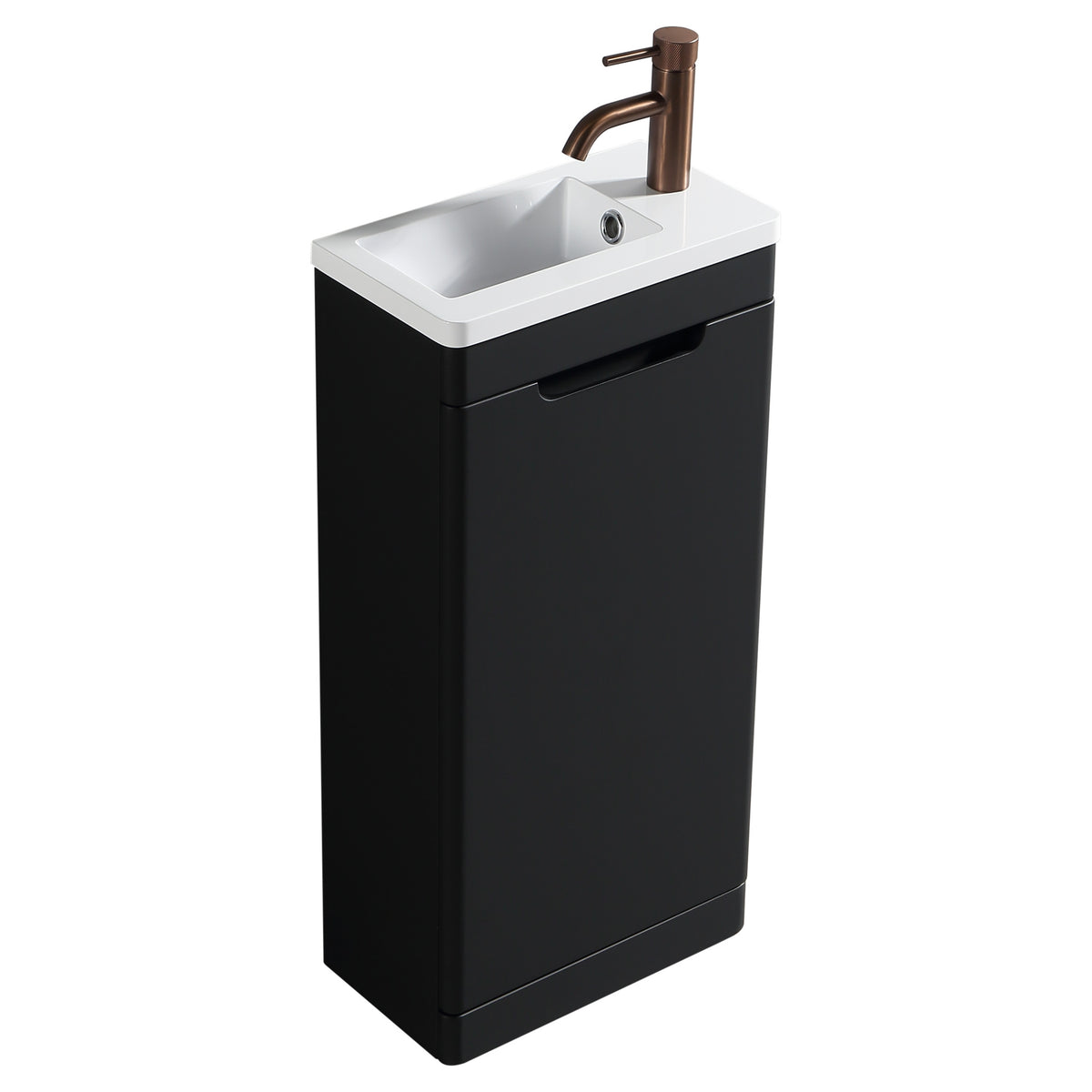 Tailored Acerra 400mm Cloakroom Vanity & Basin, Silk Black - view 7