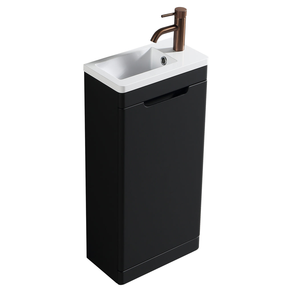 Tailored Acerra 400mm Cloakroom Vanity & Basin, Silk Black - view 8