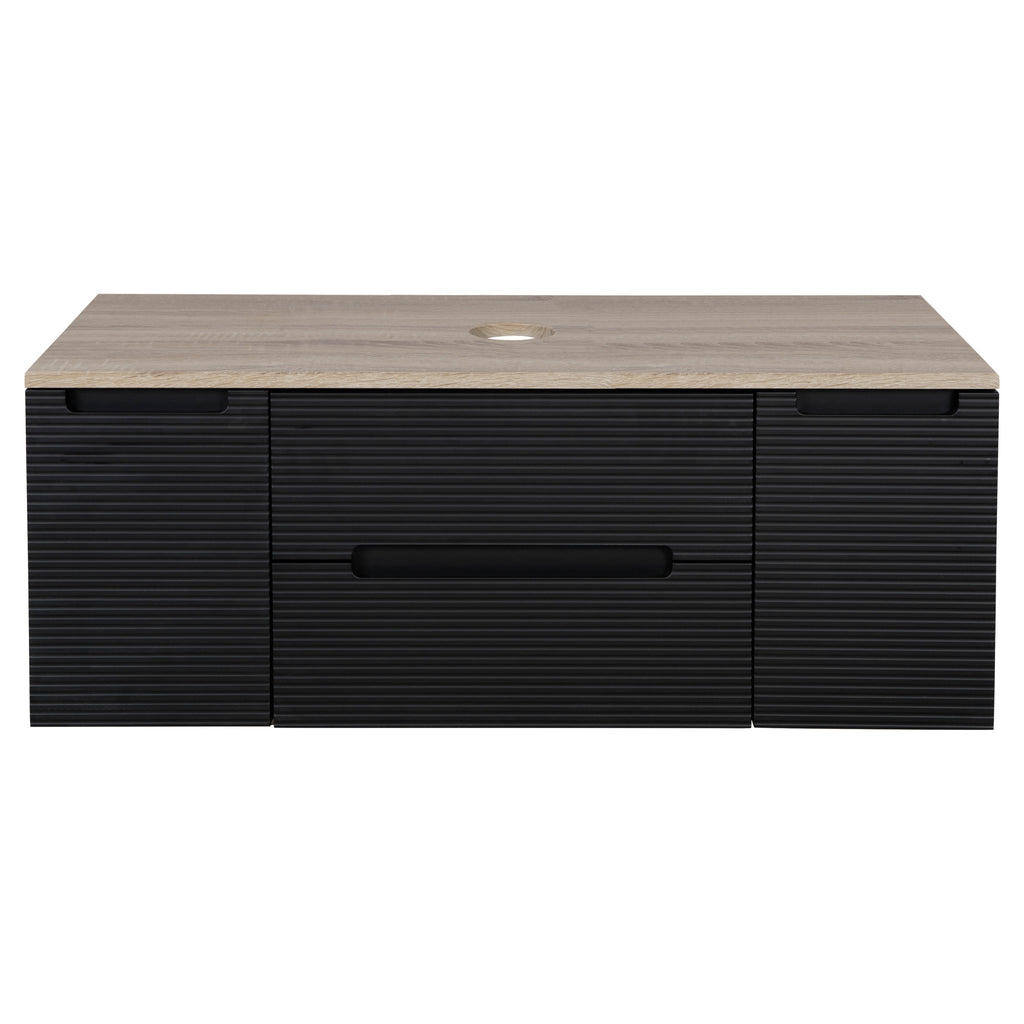 Tailored Monza Plus Fluted Wall Hung Vanity with 2 Side Cabinets & Counter Top