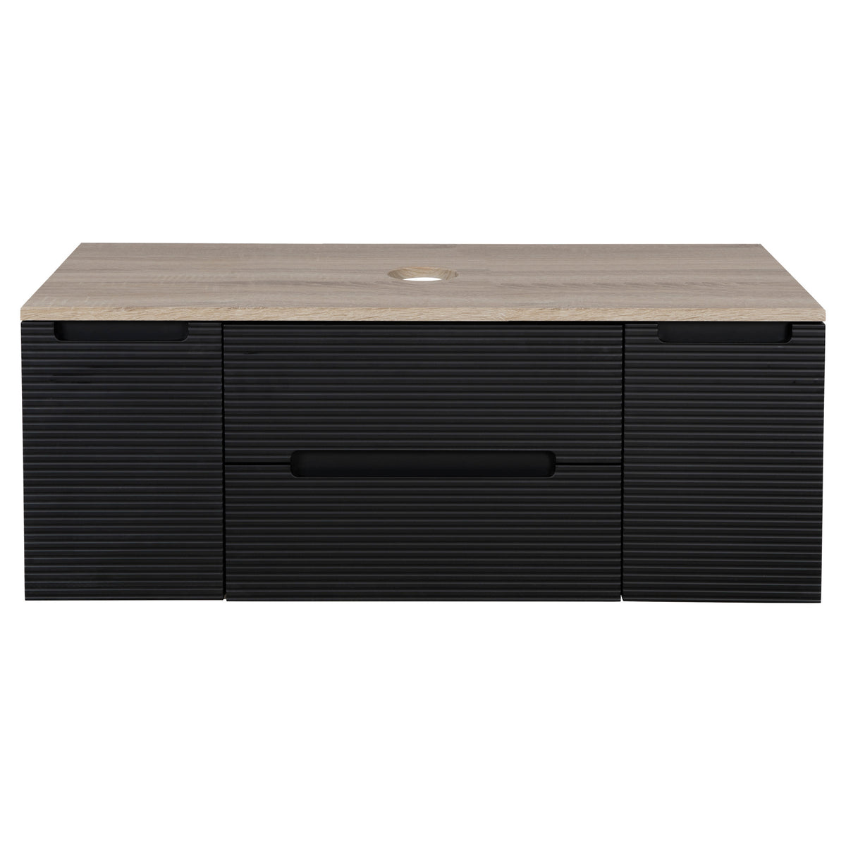 Tailored Monza Plus Fluted Wall Hung Vanity with 2 Side Cabinets & Counter Top