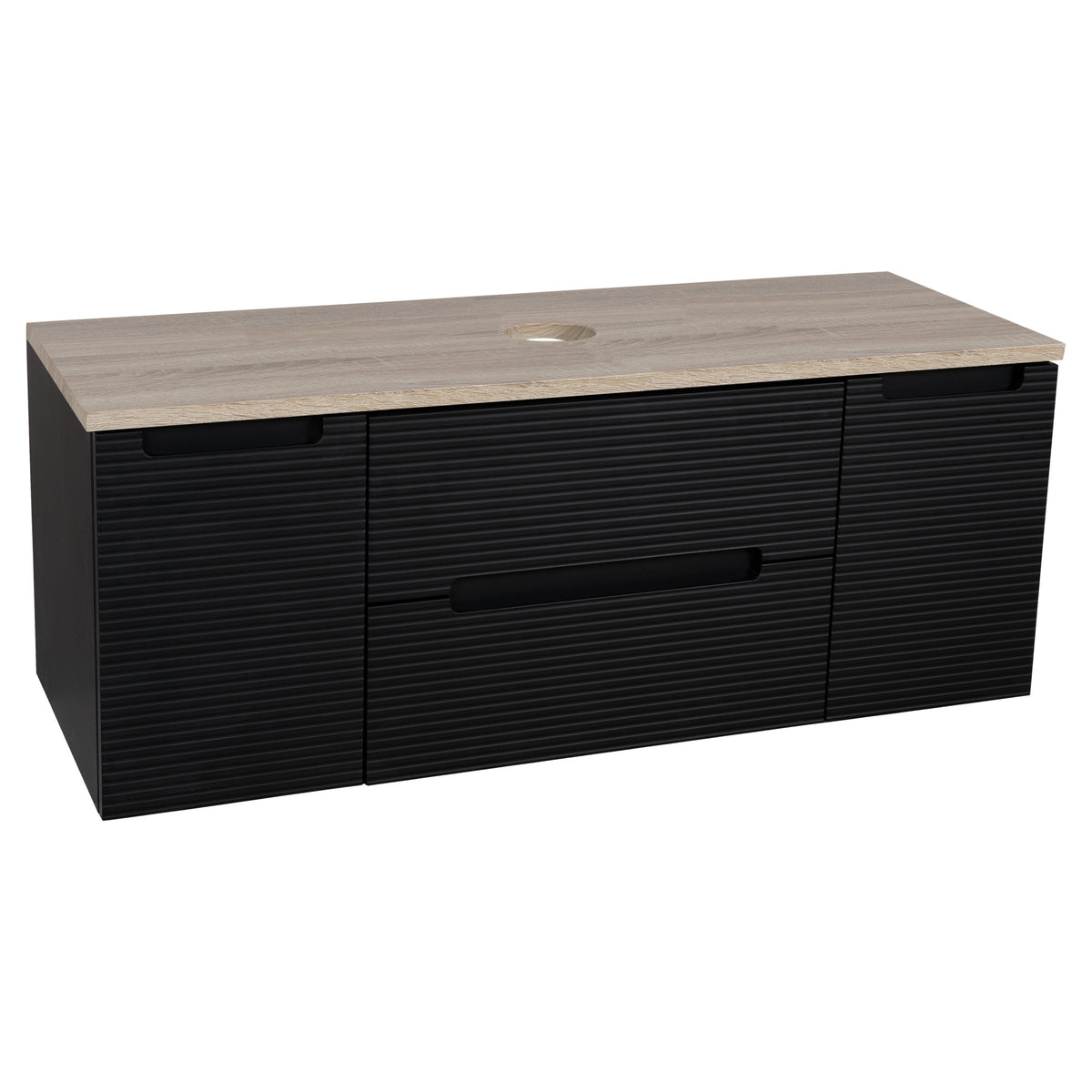 Tailored Monza Plus Fluted Wall Hung Vanity with 2 Side Cabinets & Counter Top