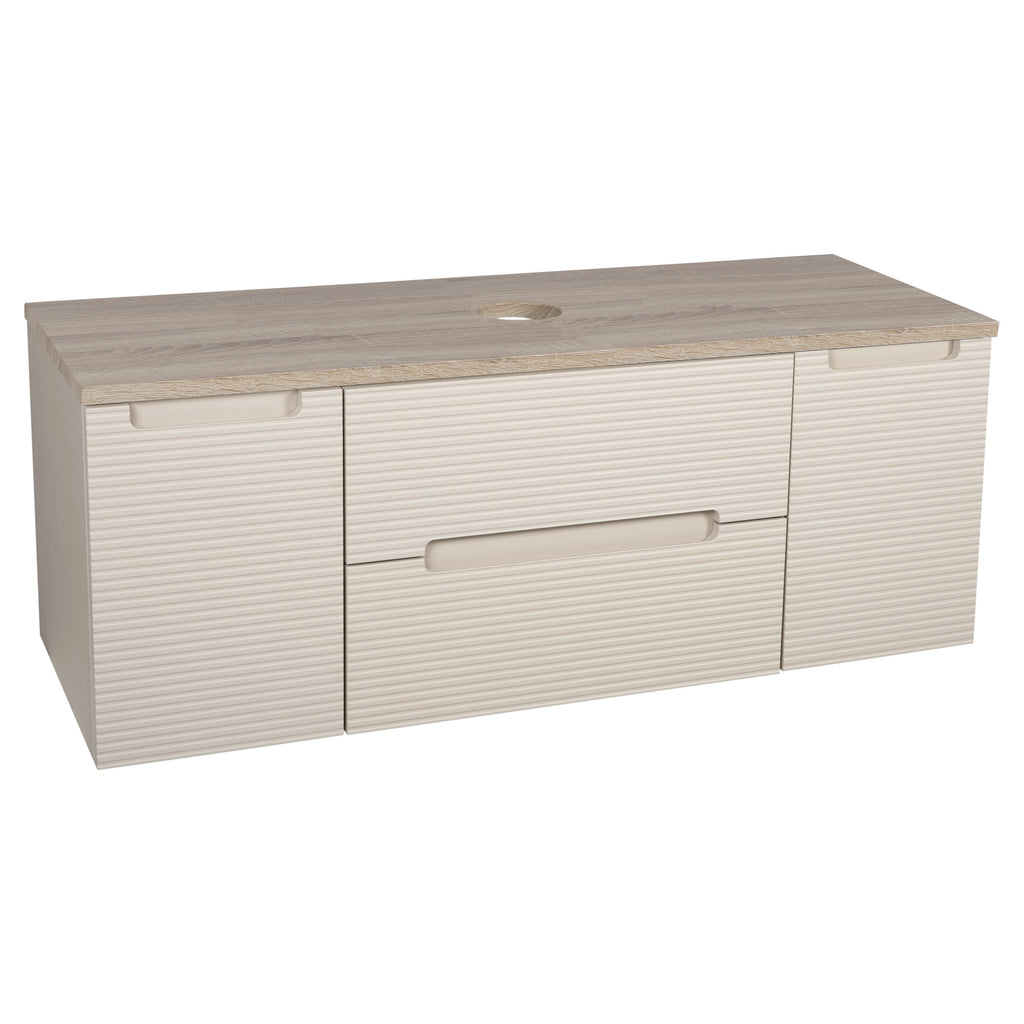 Tailored Monza Plus Fluted Wall Hung Vanity with 2 Side Cabinets & Counter Top