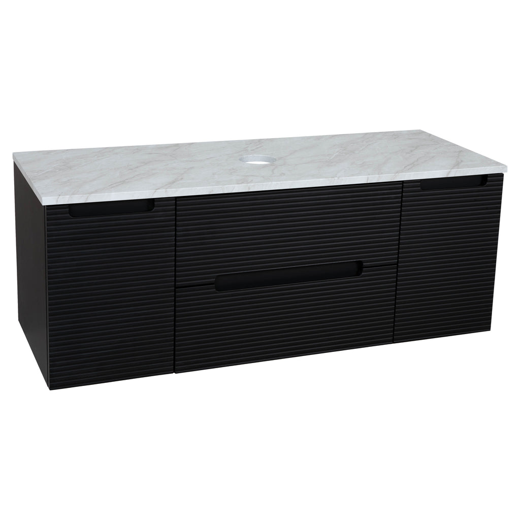 Tailored Monza Plus Fluted Wall Hung Vanity with 2 Side Cabinets & Counter Top