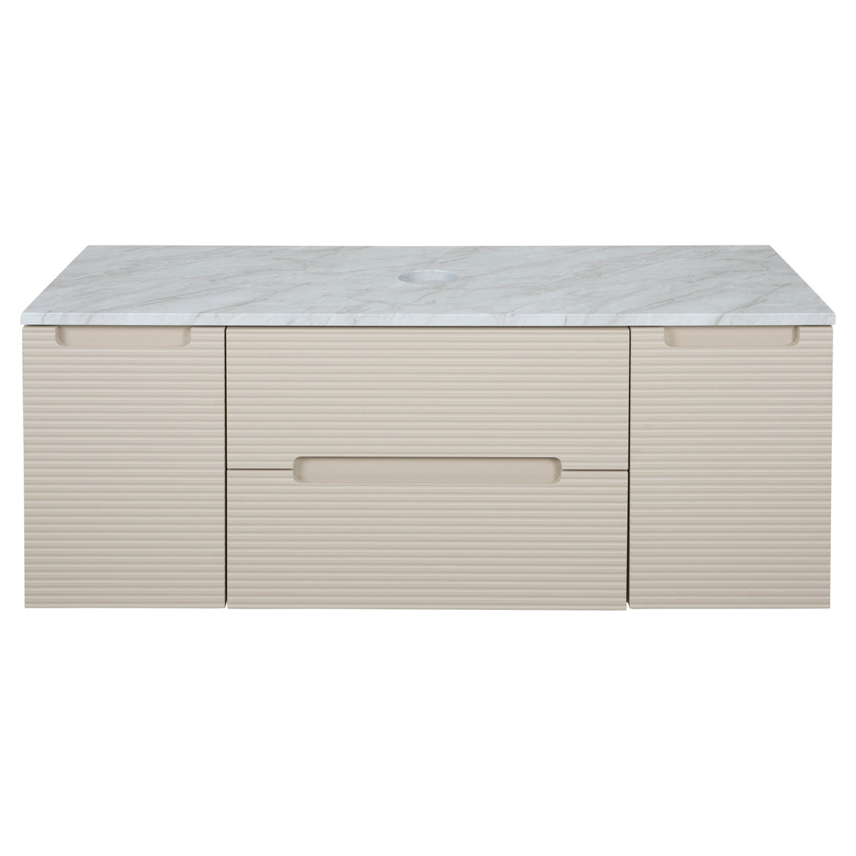 Tailored Monza Plus Fluted Wall Hung Vanity with 2 Side Cabinets & Counter Top