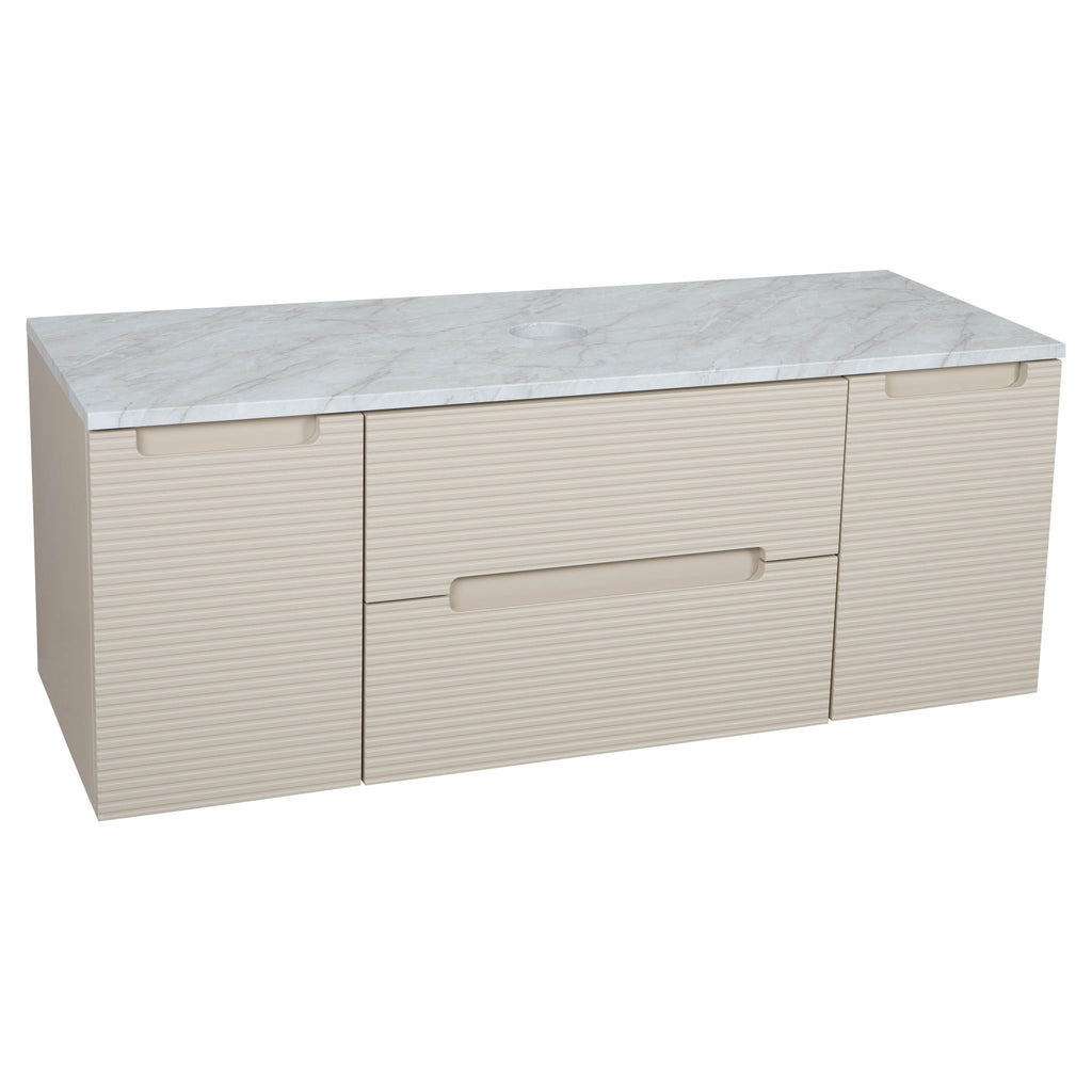 Tailored Monza Plus Fluted Wall Hung Vanity with 2 Side Cabinets & Counter Top