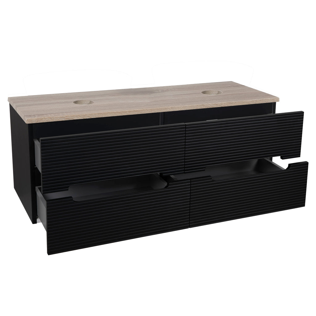 Tailored Monza Plus Fluted Wall Hung Double Vanity with Counter Top