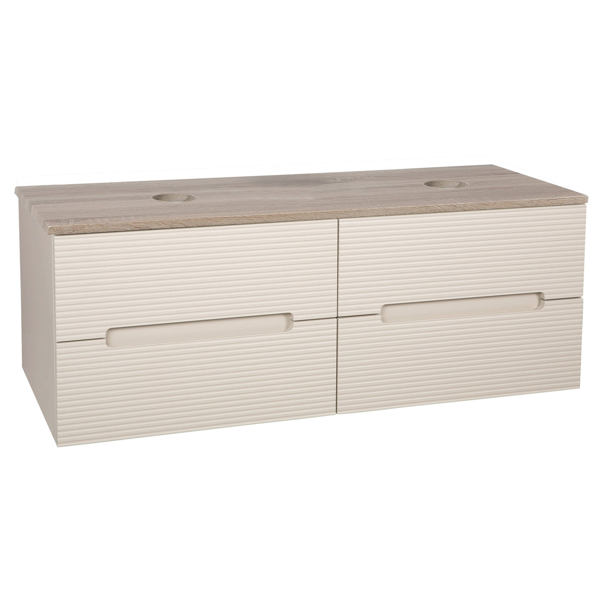 Tailored Monza Plus Fluted Wall Hung Double Vanity with Counter Top