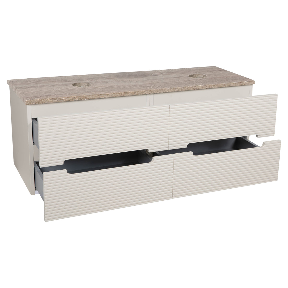 Tailored Monza Plus Fluted Wall Hung Double Vanity with Counter Top