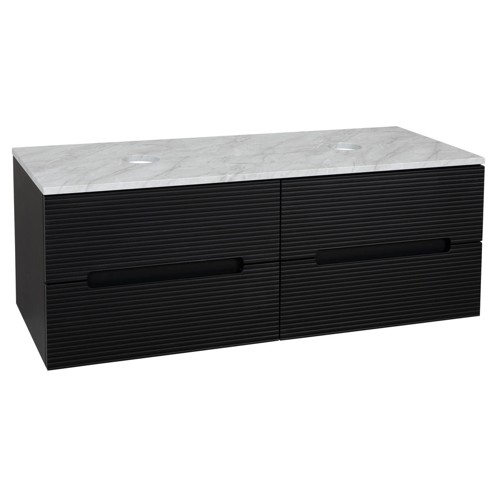 Tailored Monza Plus Fluted Wall Hung Double Vanity with Counter Top