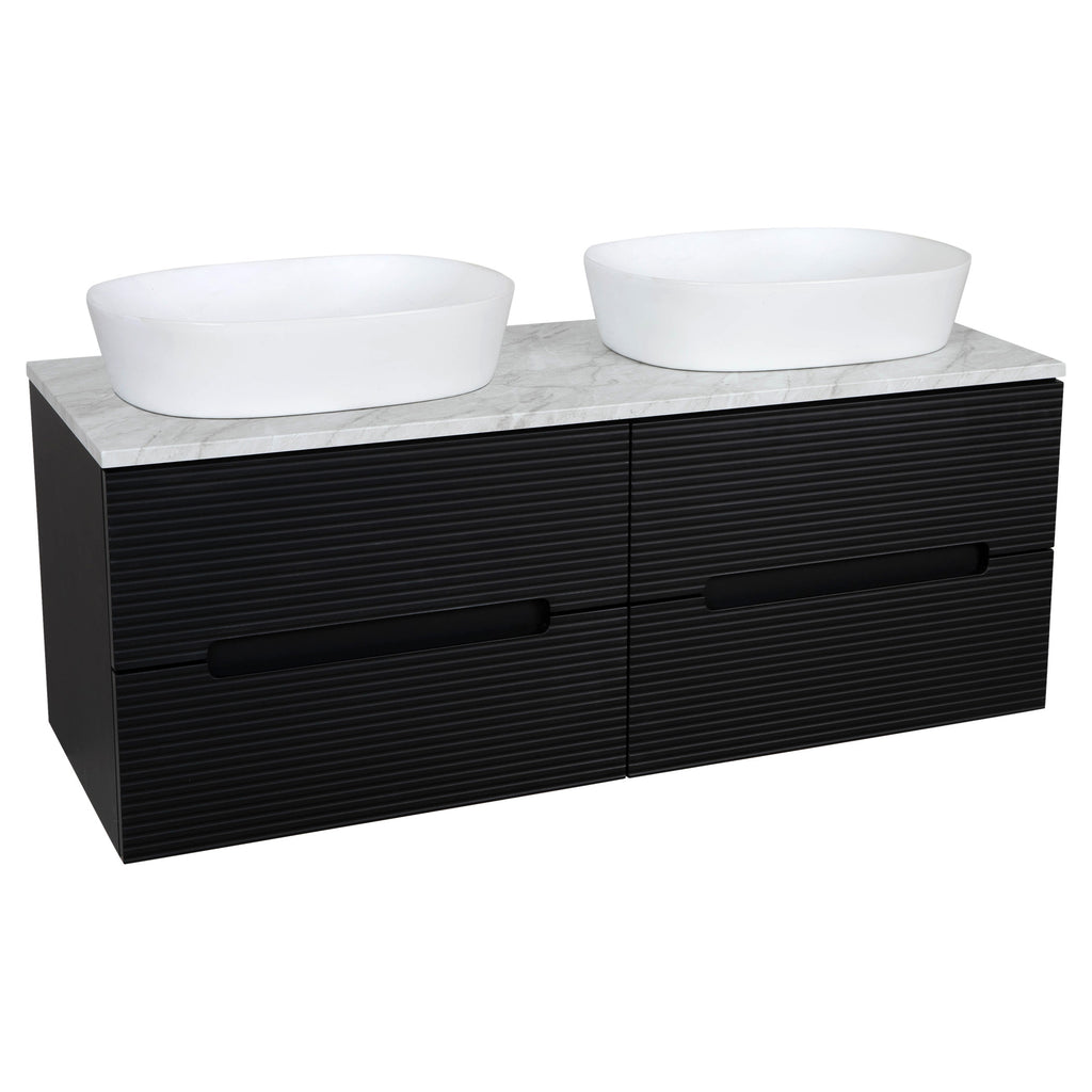 Tailored Monza Plus Fluted Wall Hung Double Vanity with Counter Top