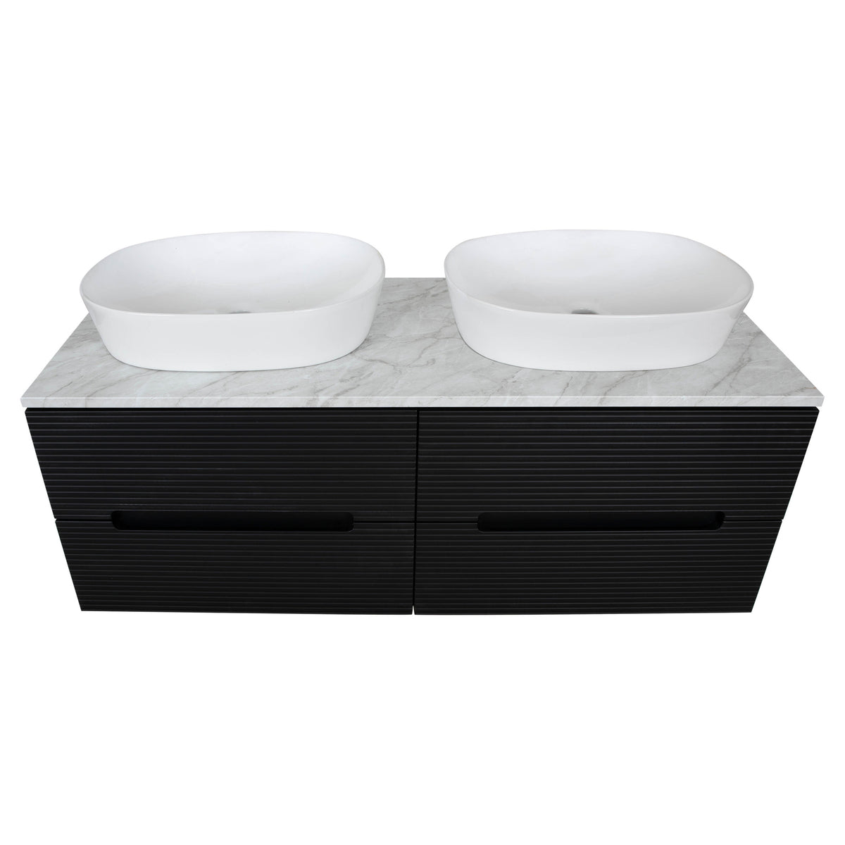 Tailored Monza Plus Fluted Wall Hung Double Vanity with Counter Top