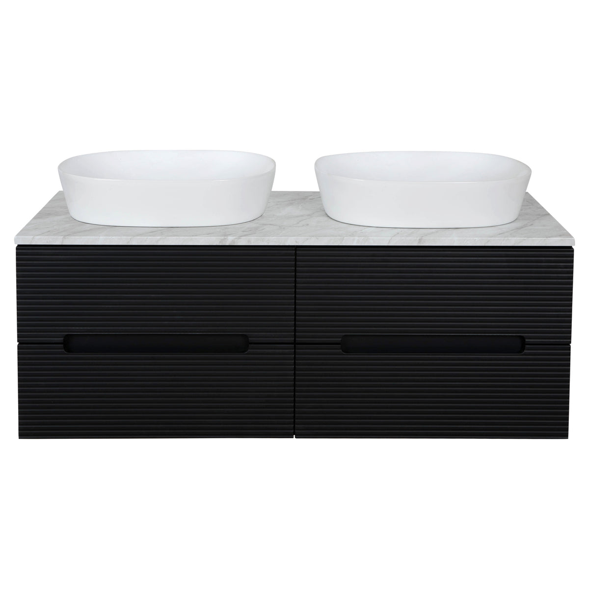 Tailored Monza Plus Fluted Wall Hung Double Vanity with Counter Top
