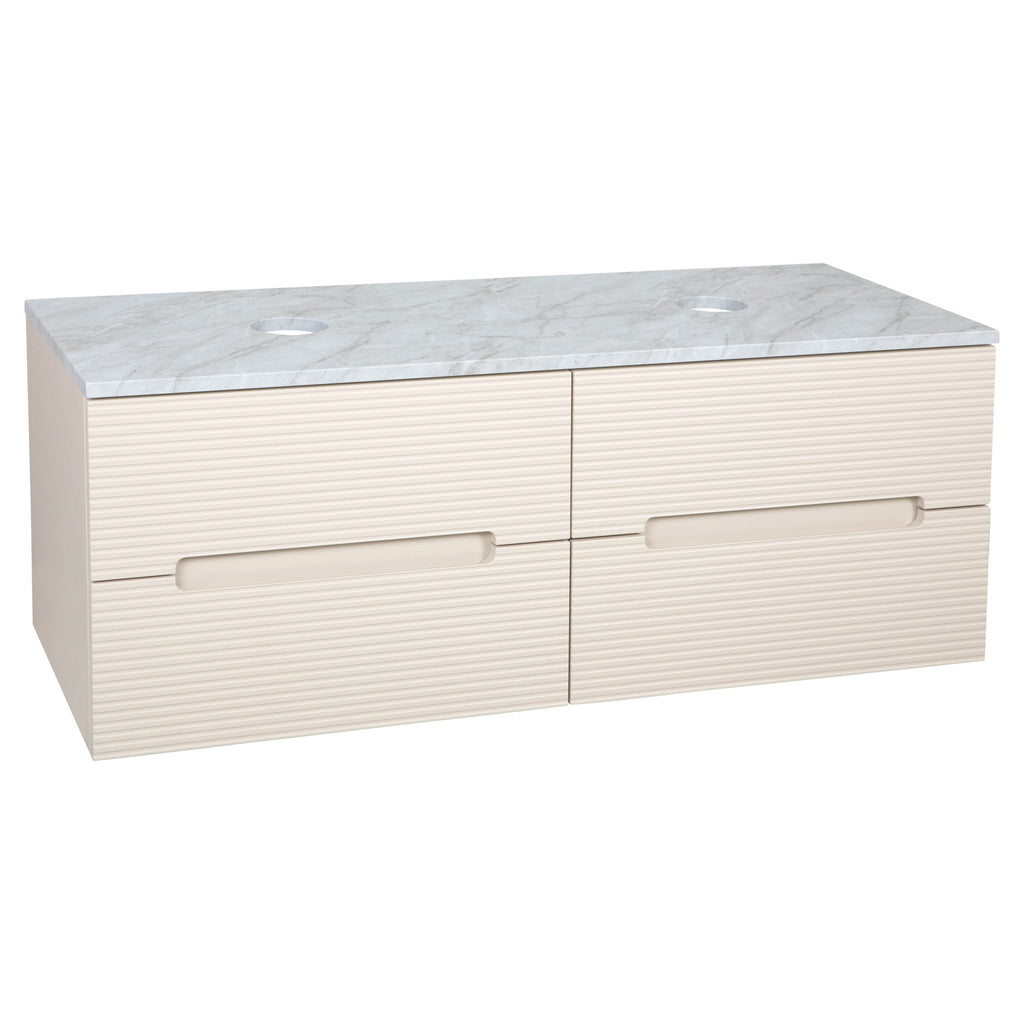 Tailored Monza Plus Fluted Wall Hung Double Vanity with Counter Top