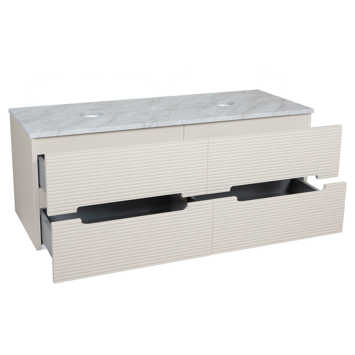 Tailored Monza Plus Fluted Wall Hung Double Vanity with Counter Top