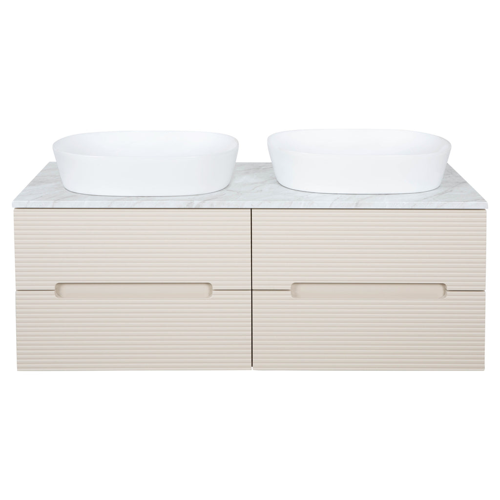 Tailored Monza Plus Fluted Wall Hung Double Vanity with Counter Top