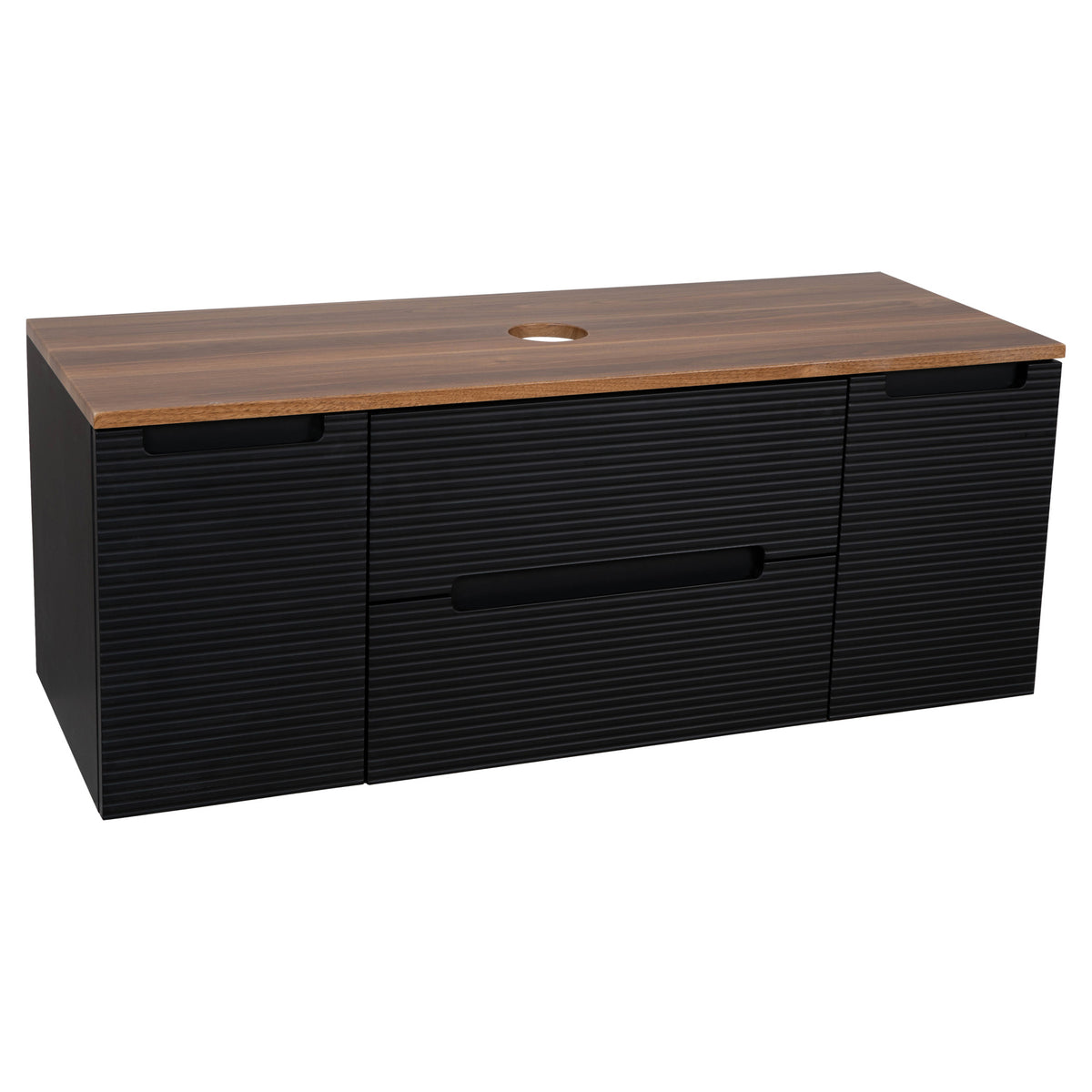Tailored Monza Plus Fluted Wall Hung Vanity with 2 Side Cabinets & Counter Top