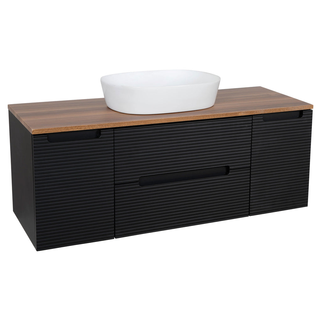 Tailored Monza Plus Fluted Wall Hung Vanity with 2 Side Cabinets & Counter Top