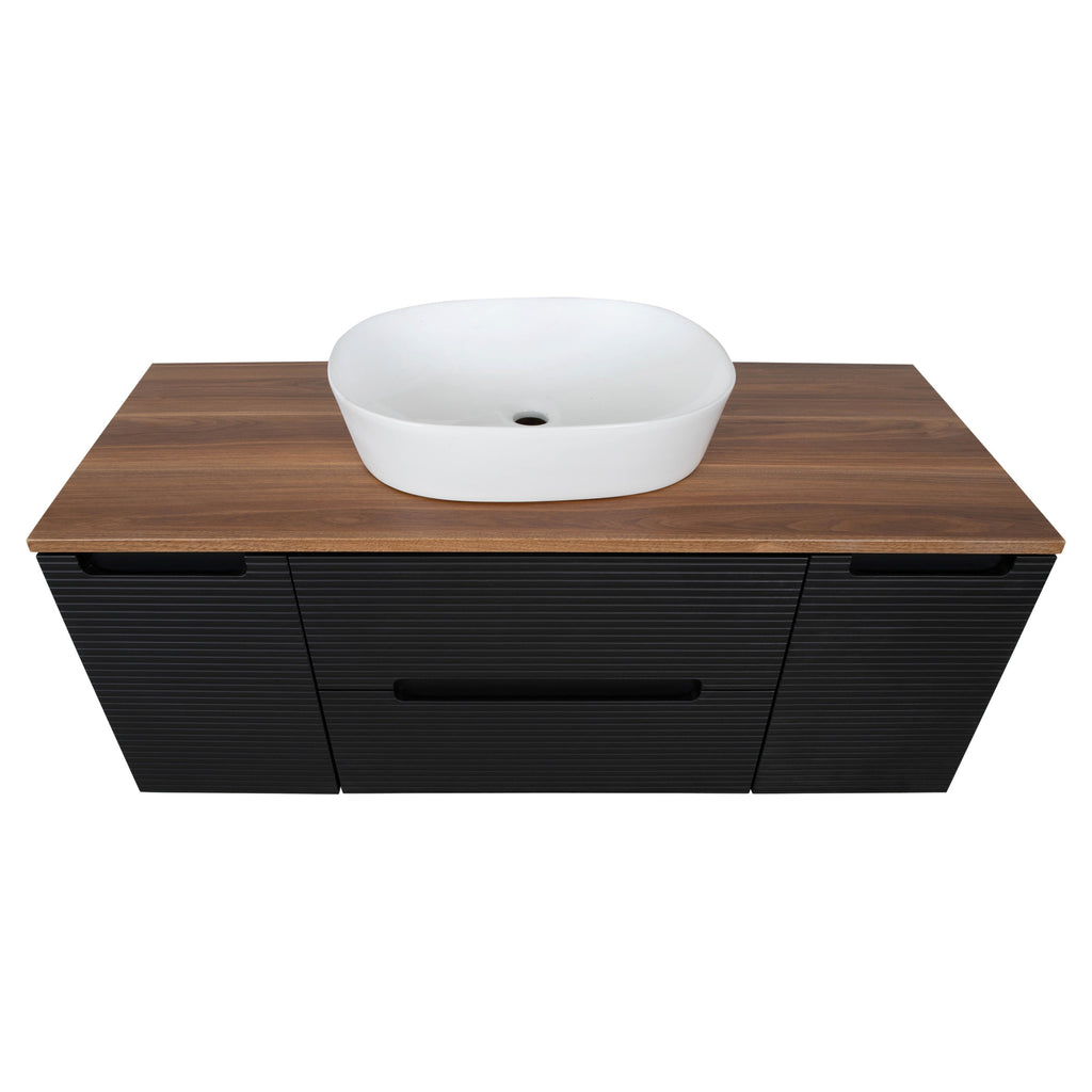 Tailored Monza Plus Fluted Wall Hung Vanity with 2 Side Cabinets & Counter Top