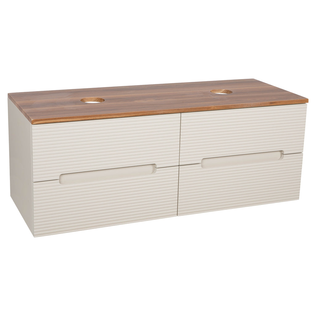 Tailored Monza Plus Fluted Wall Hung Double Vanity with Counter Top