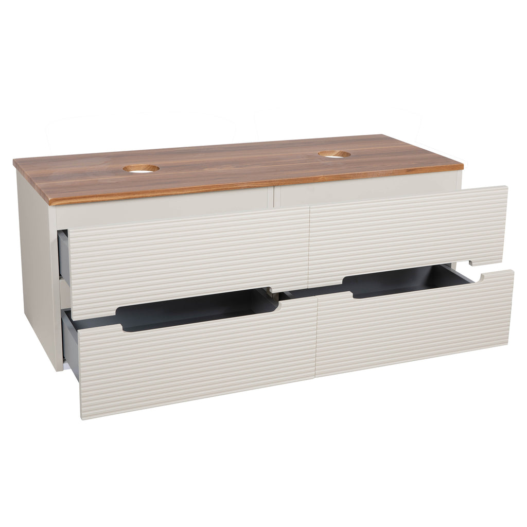 Tailored Monza Plus Fluted Wall Hung Double Vanity with Counter Top