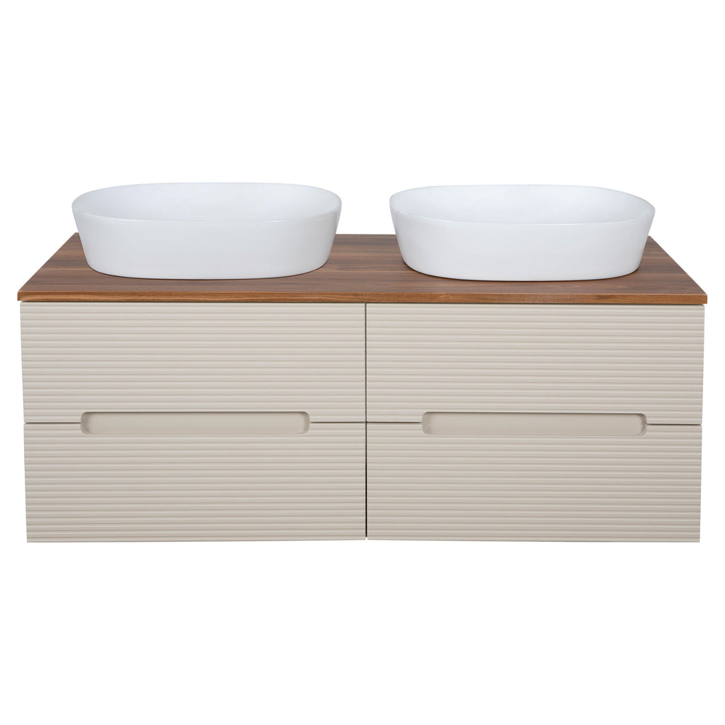 Tailored Monza Plus Fluted Wall Hung Double Vanity with Counter Top