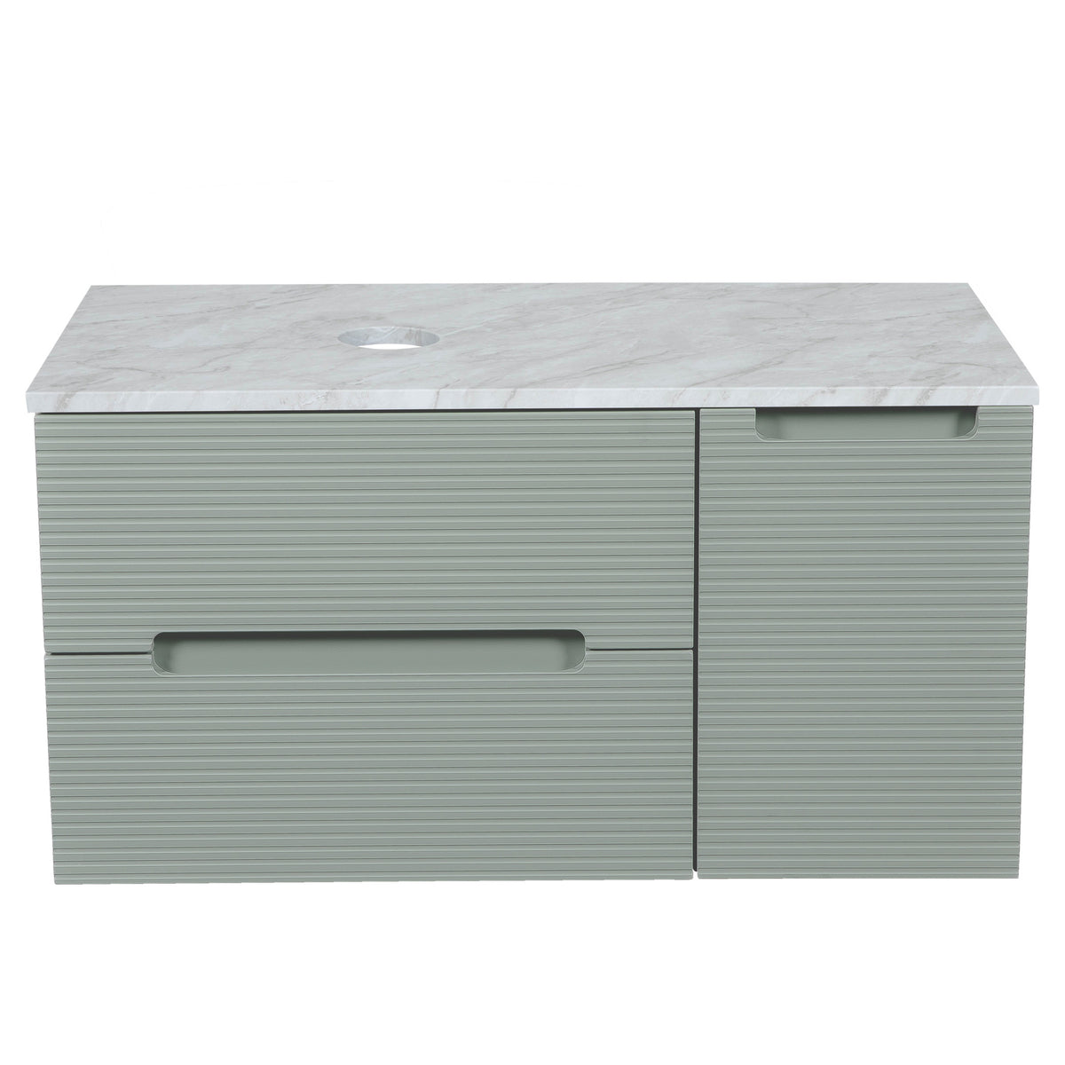 Tailored Monza Plus Fluted Wall Hung Vanity with Side Cabinet & Counter Top