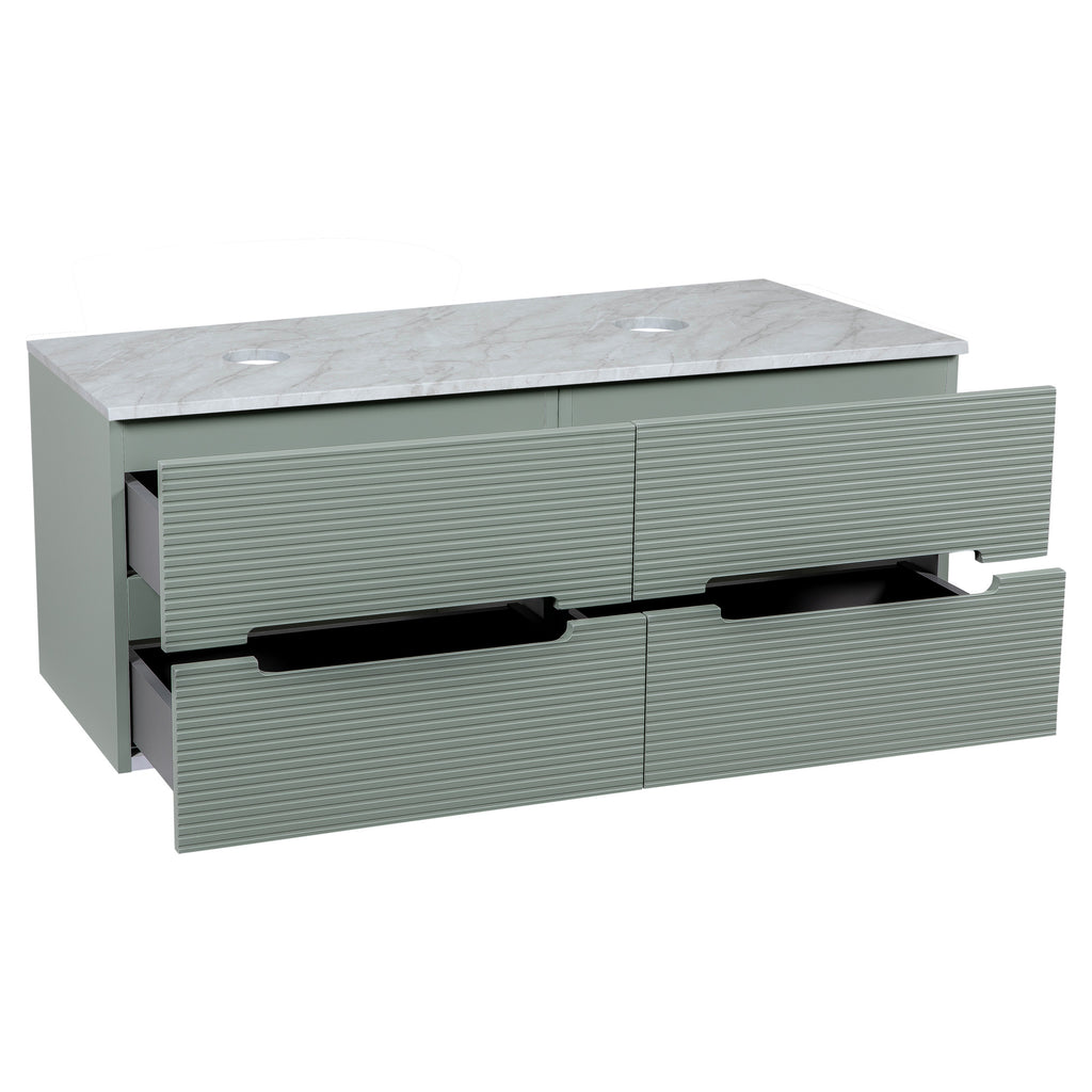 Tailored Monza Plus Fluted Wall Hung Double Vanity with Counter Top