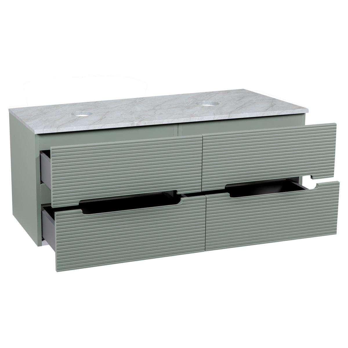 Tailored Monza Plus Fluted Wall Hung Double Vanity with Counter Top