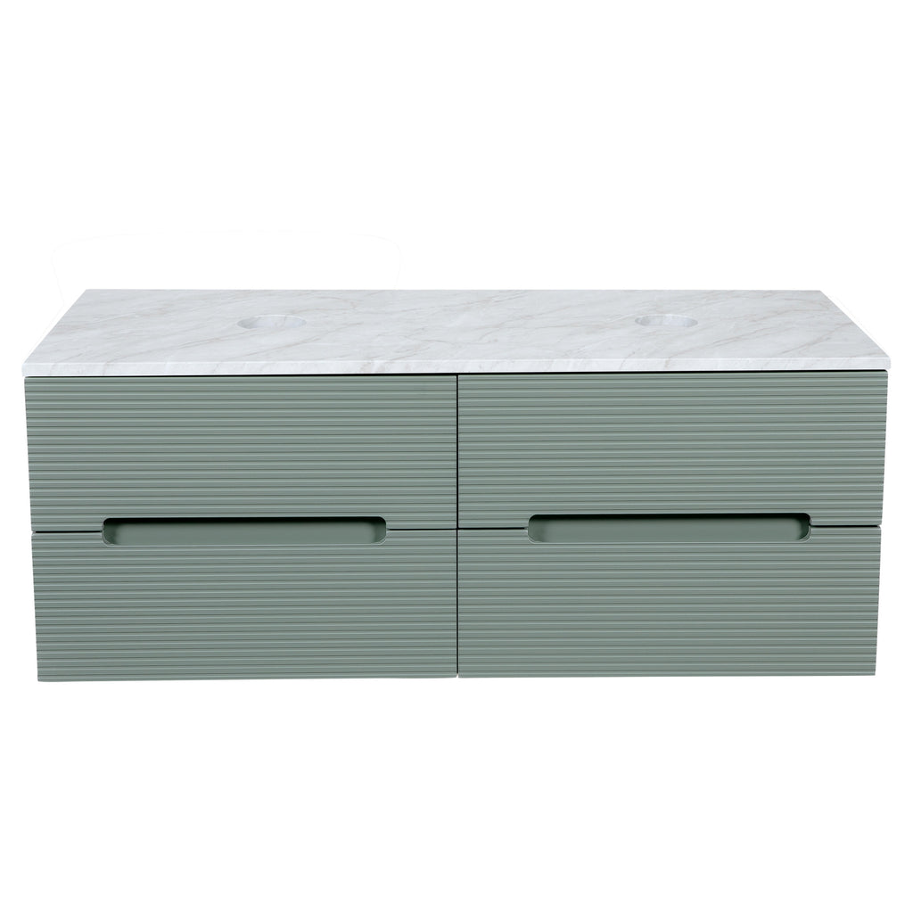 Tailored Monza Plus Fluted Wall Hung Double Vanity with Counter Top