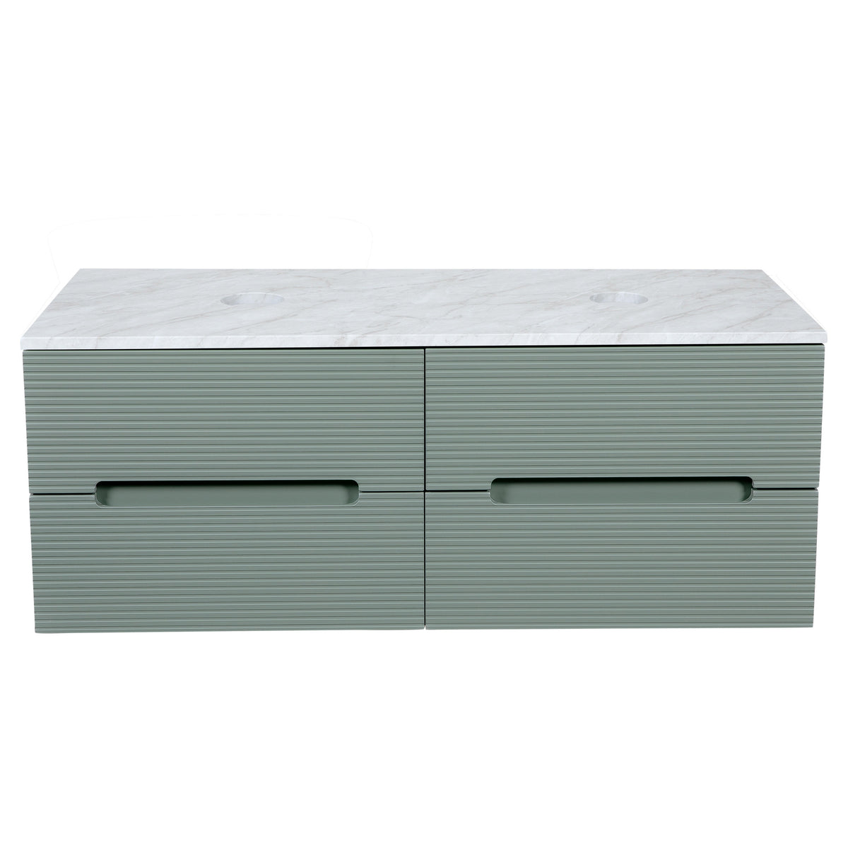Tailored Monza Plus Fluted Wall Hung Double Vanity with Counter Top