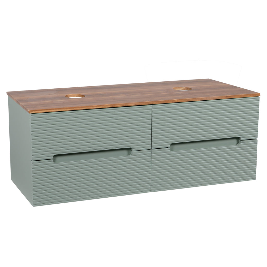 Tailored Monza Plus Fluted Wall Hung Double Vanity with Counter Top
