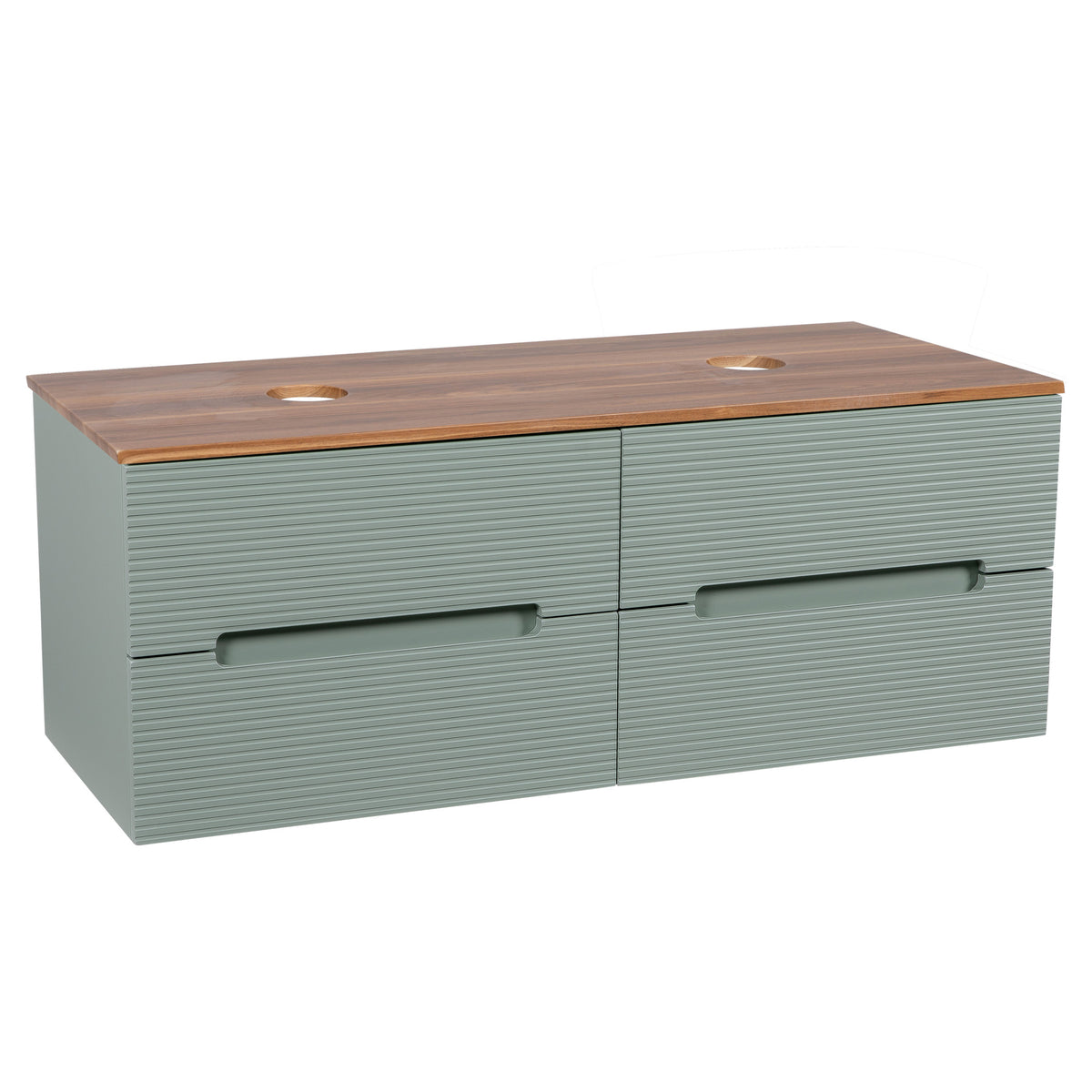 Tailored Monza Plus Fluted Wall Hung Double Vanity with Counter Top