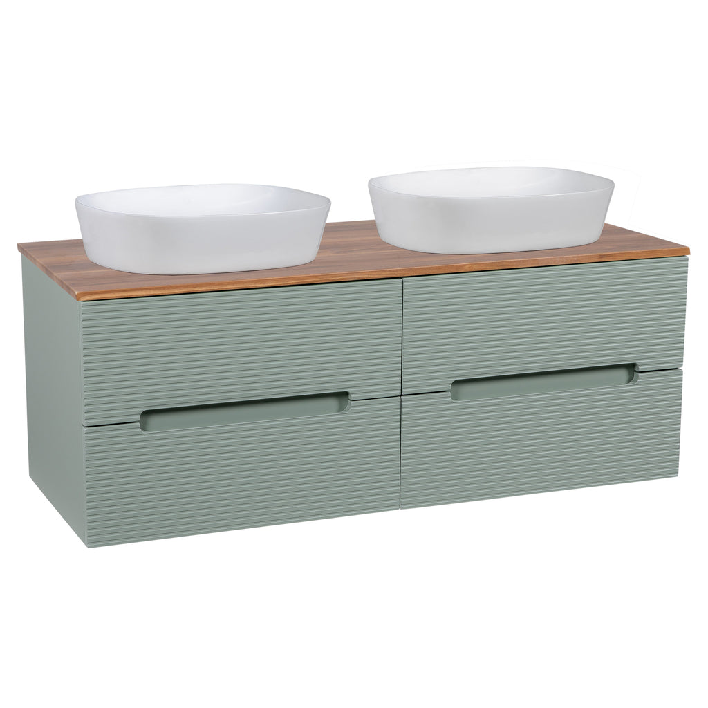 Tailored Monza Plus Fluted Wall Hung Double Vanity with Counter Top