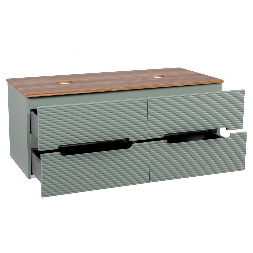 Tailored Monza Plus Fluted Wall Hung Double Vanity with Counter Top