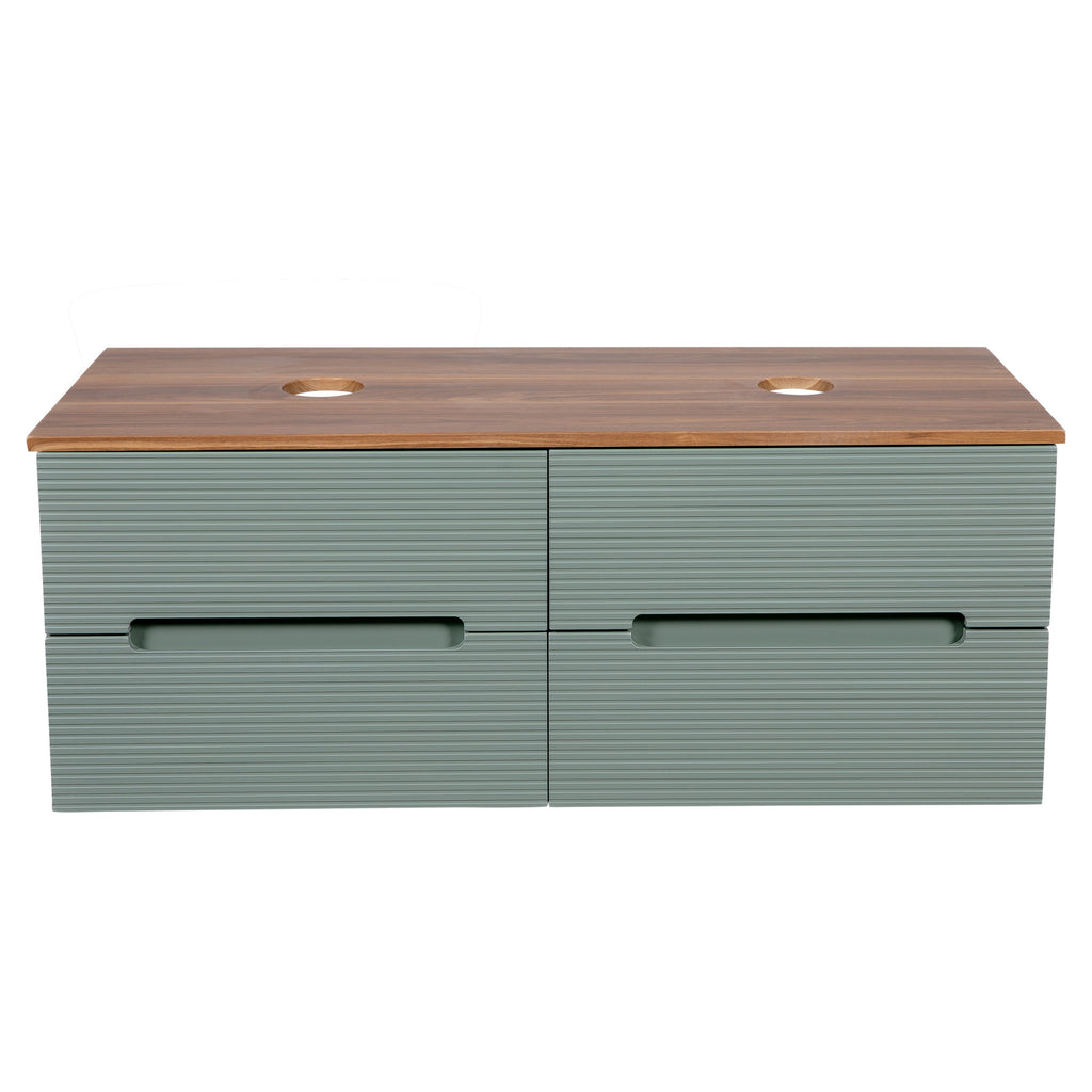 Tailored Monza Plus Fluted Wall Hung Double Vanity with Counter Top