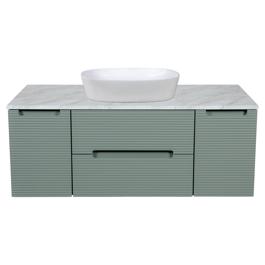 Tailored Monza Plus Fluted Wall Hung Vanity with 2 Side Cabinets & Counter Top
