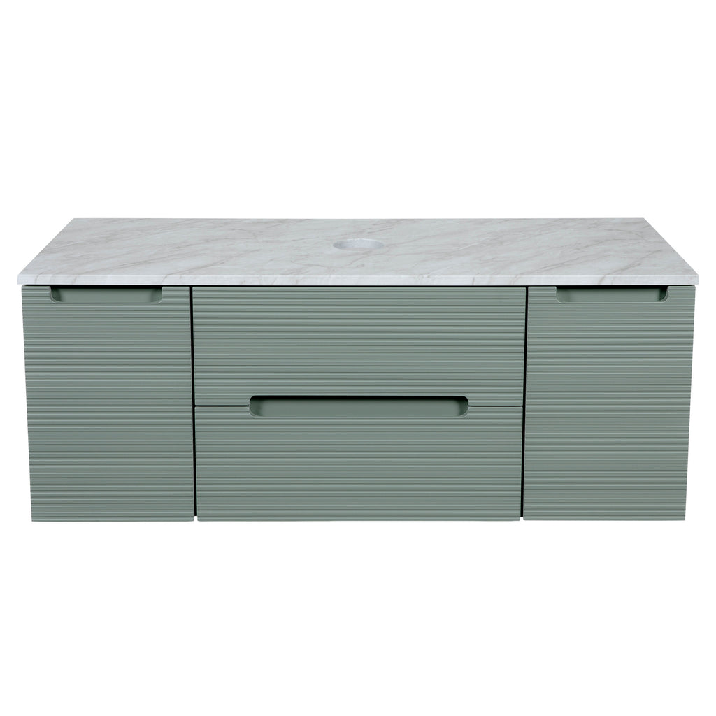 Tailored Monza Plus Fluted Wall Hung Vanity with 2 Side Cabinets & Counter Top