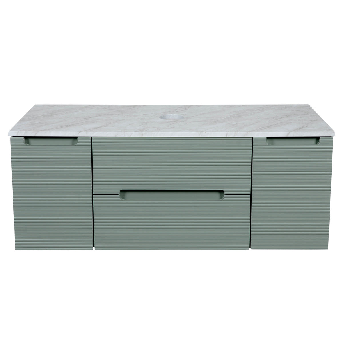 Tailored Monza Plus Fluted Wall Hung Vanity with 2 Side Cabinets & Counter Top