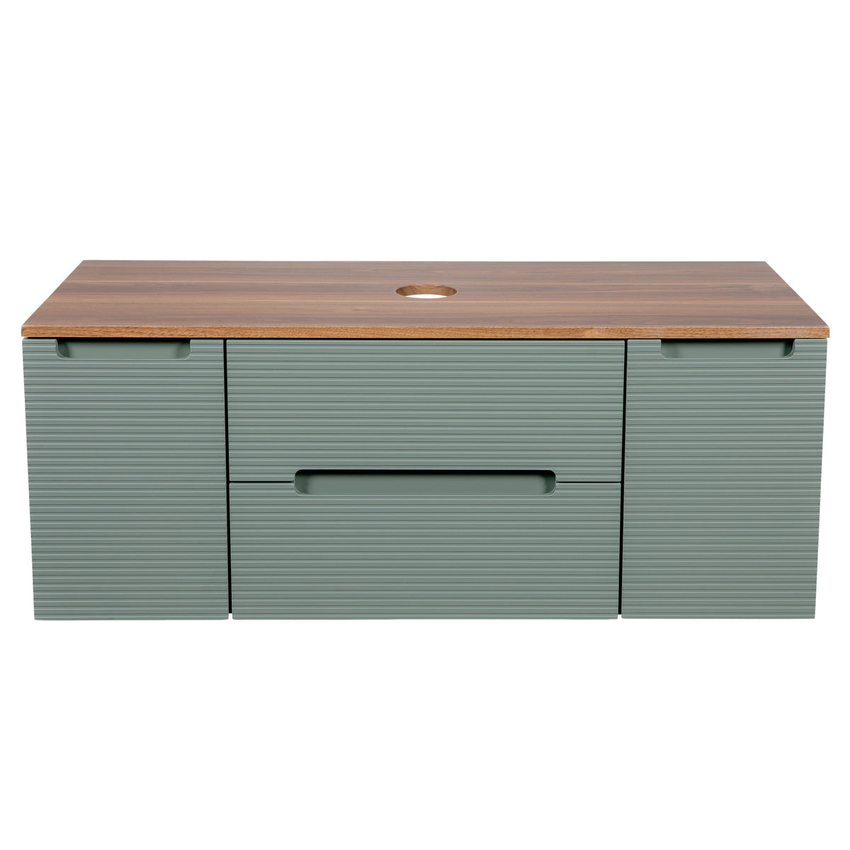 Tailored Monza Plus Fluted Wall Hung Vanity with 2 Side Cabinets & Counter Top