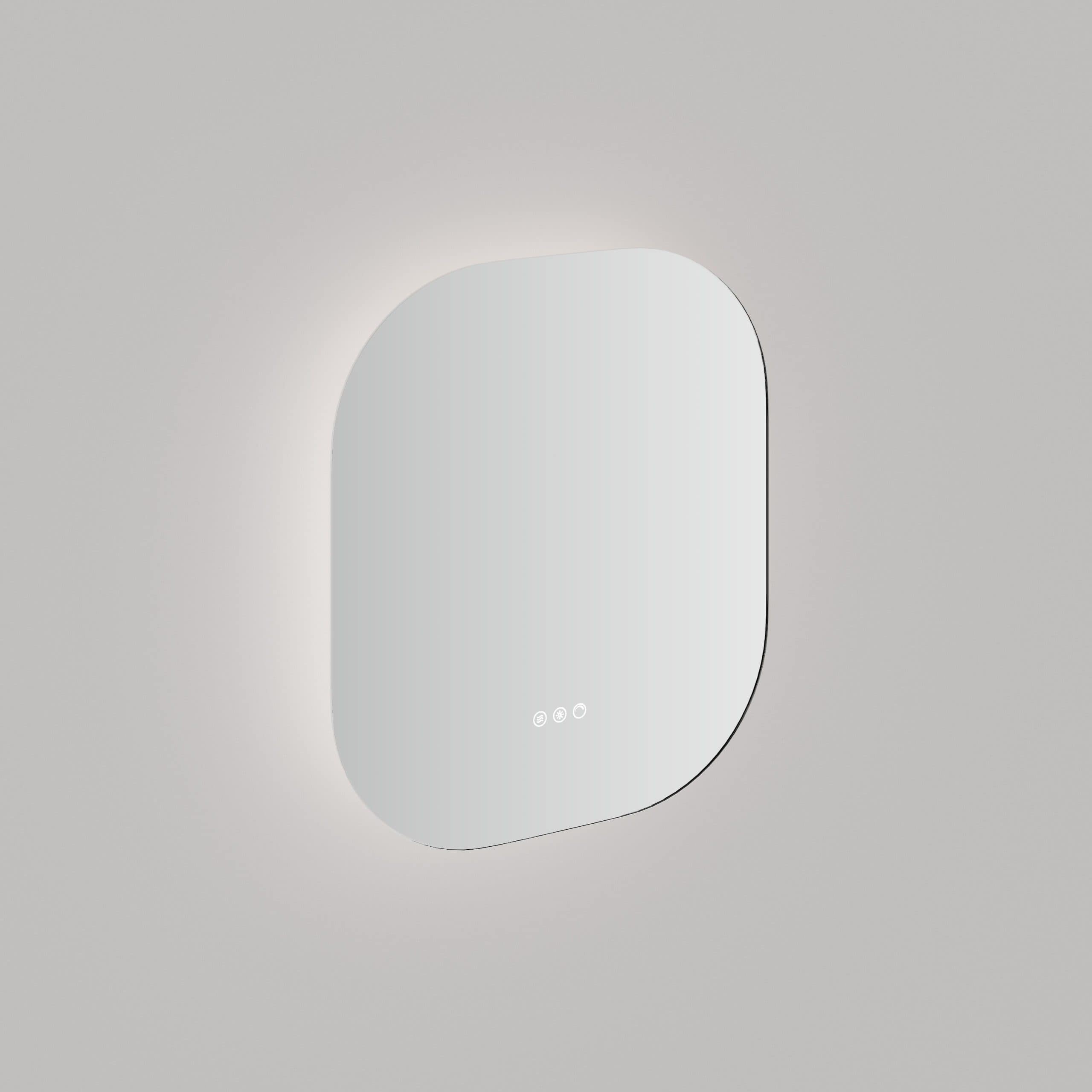 Wireless bathroom mirror with LED lighting, touch controls, and anti-fog feature for modern, stylish bathroom decor. Perfect for grooming and enhancing bathroom aesthetics.